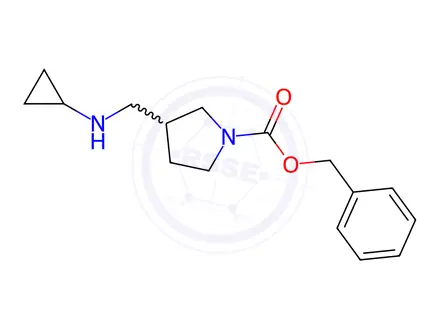 Chemical structure of Benzyl 3-((cyclopropylamino)methyl)pyrrolidine-1-carboxylate