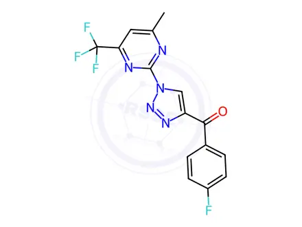 Chemical structure of (4-Fluorophenyl){1-[4-methyl-6-(trifluoromethyl)-2-pyrimidinyl]-1H-1,2,3-triazol-4-yl}methanone
