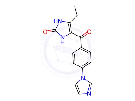 Chemical structure of 4-(4-(1H-Imidazol-1-yl)benzoyl)-5-ethyl-1,3-dihydro-2H-imidazol-2-one