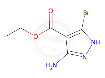 Chemical structure of 3-Amino-5-bromo-1H-pyrazole-4-carboxylic acid ethyl ester