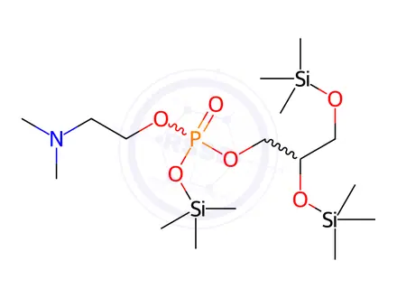 Chemical structure of Phosphoric acid, 2,3-bis(trimethylsiloxy)propyl 2-(dimethylamino)ethyl trimethylsilyl ester