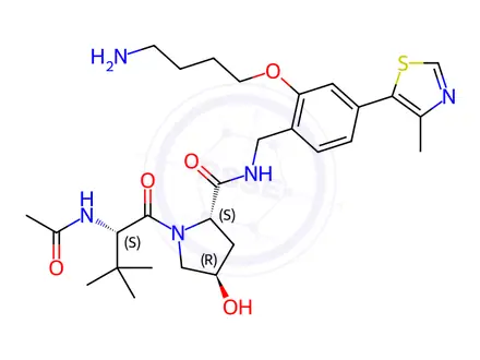 Chemical structure of (S,R,S)-AHPC-phenol-C4-NH2 (dihydrochloride)