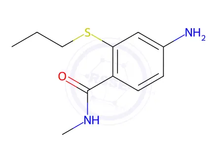 Chemical structure of 4-Amino-N-methyl-2-(propylthio)benzamide