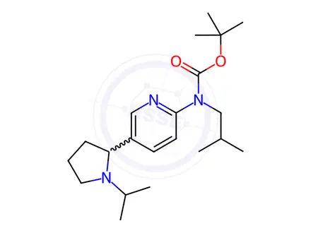 Chemical structure of tert-Butyl isobutyl(5-(1-isopropylpyrrolidin-2-yl)pyridin-2-yl)carbamate