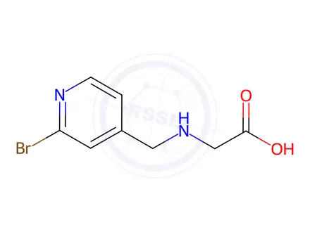 Chemical structure of 2-(((2-Bromopyridin-4-yl)methyl)amino)acetic acid