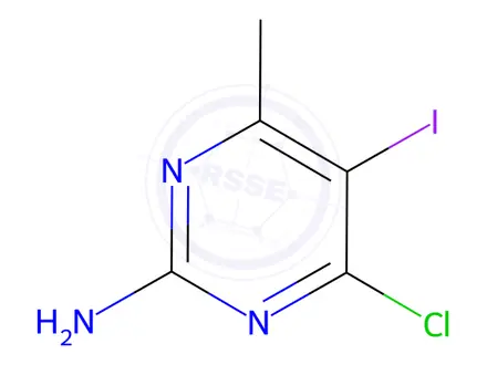 Chemical structure of 4-Chloro-5-iodo-6-methyl-2-pyrimidinamine