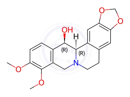 Chemical structure of (-)-Ophiocarpine