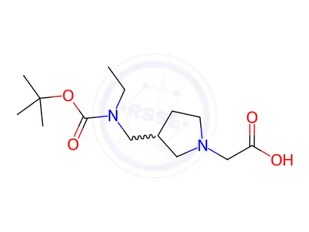 Chemical structure of 2-(3-(((3-(tert-Butoxy)-3-oxopropyl)amino)methyl)pyrrolidin-1-yl)acetic acid