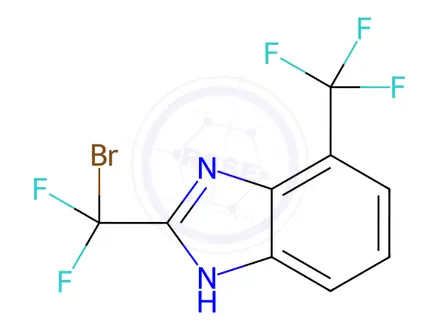Chemical structure of 2-[Bromo(difluoro)methyl]-4-(trifluoromethyl)-1H-benzimidazole