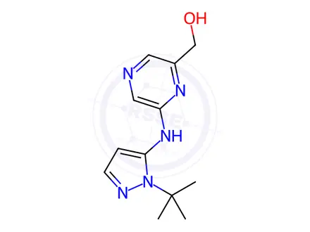 Chemical structure of (6-((1-(tert-Butyl)-1H-pyrazol-5-yl)amino)pyrazin-2-yl)methanol