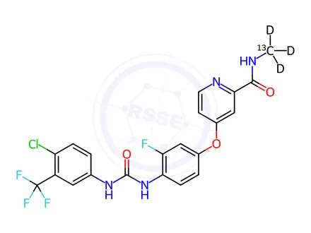 Chemical structure of Regorafenib 13CD3