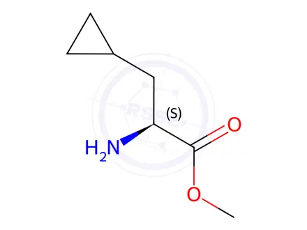 Chemical structure of (S)-Methyl 2-amino-3-cyclopropylpropanoate hydrochloride