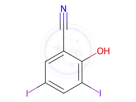 Chemical structure of Benzonitrile, 2-hydroxy-3,5-diiodo-