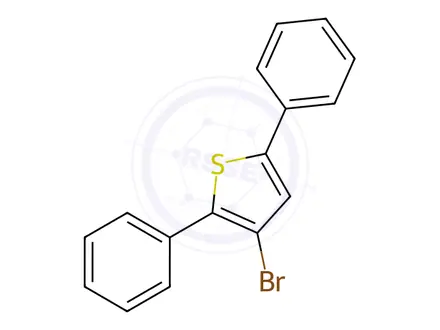 Chemical structure of Thiophene, 3-bromo-2,5-diphenyl-