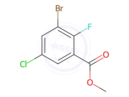 Chemical structure of Methyl 3-Bromo-5-Chloro-2-Fluorobenzoate