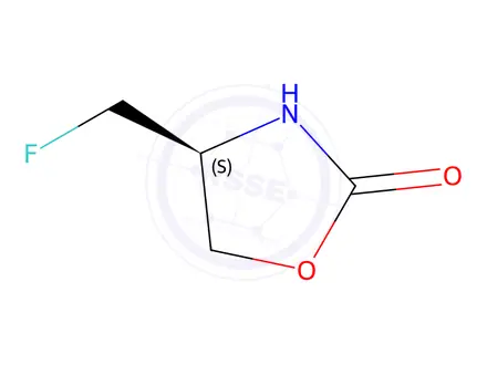 Chemical structure of (S)-4-(fluoromethyl)oxazolidin-2-one