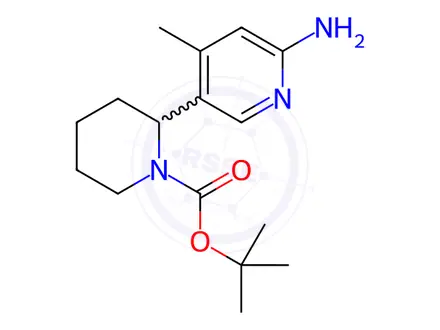 Chemical structure of tert-Butyl 2-(6-amino-4-methylpyridin-3-yl)piperidine-1-carboxylate