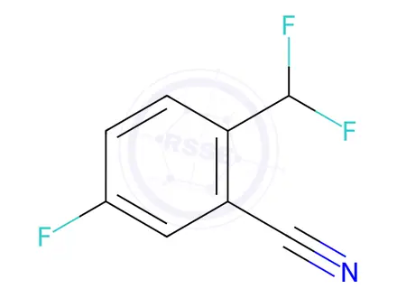 Chemical structure of Benzonitrile, 2-(difluoromethyl)-5-fluoro-