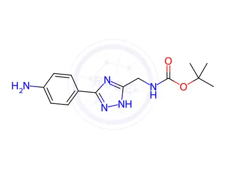 Chemical structure of tert-butyl N-{[3-(4-aminophenyl)-1H-1,2,4-triazol-5-yl]methyl}carbamate