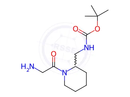 Chemical structure of tert-Butyl ((1-(2-aminoacetyl)piperidin-2-yl)methyl)carbamate