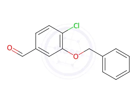 Chemical structure of Benzaldehyde, 4-chloro-3-(phenylmethoxy)-