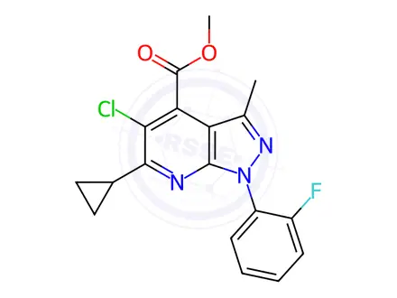 Chemical structure of Methyl 5-chloro-6-cyclopropyl-1-(2-fluorophenyl)-3-methyl-1H-pyrazolo[3,4-b]pyridine-4-carboxylate