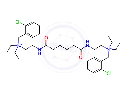 Chemical structure of (2-chlorophenyl)methyl-[2-[5-[2-[(2-chlorophenyl)methyl-diethyl-ammonio]ethylcarbamoyl]pentanoylamino]ethyl]-diethyl-azanium dichloride