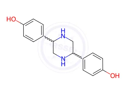 Chemical structure of 2,5-Bis(4-hydroxyphenyl)piperazine Dihydrochloride