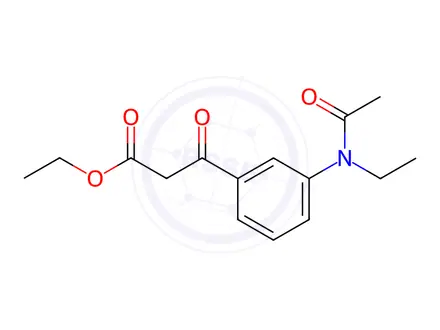 Chemical structure of 3-(Acetylethylamino)-β-oxo-benzenepropanoic Acid Ethyl Ester