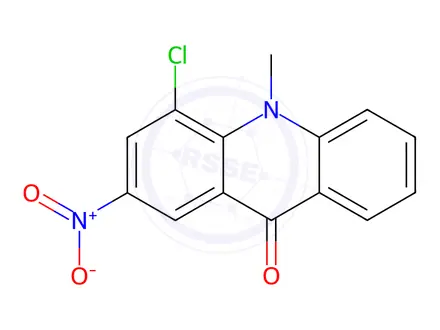Chemical structure of 9(10H)-Acridinone, 4-chloro-10-methyl-2-nitro-