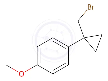 Chemical structure of 1-(1-(Bromomethyl)cyclopropyl)-4-methoxybenzene