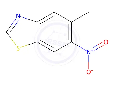 Chemical structure of Benzothiazole, 5-methyl-6-nitro-(9CI)