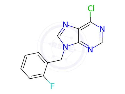 Chemical structure of 6-Chloro-9-(2-fluorobenzyl)-9h-purine