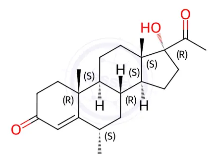 Chemical structure of Medroxyprogesterone Acetate EP Impurity B