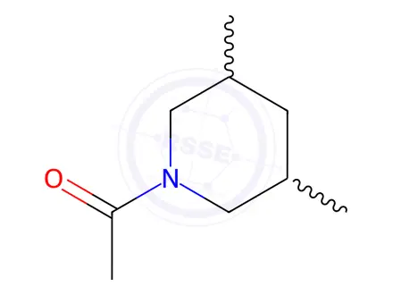 Chemical structure of Piperidine, 1-acetyl-3,5-dimethyl-(9CI)