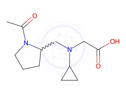 Chemical structure of 2-(((1-Acetylpyrrolidin-2-yl)methyl)(cyclopropyl)amino)acetic acid