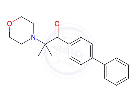 Chemical structure of 1-(biphenyl-4-yl)-2-methyl-2-morpholinopropane-1-one