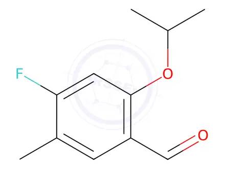 Chemical structure of Benzaldehyde, 4-fluoro-5-methyl-2-(1-methylethoxy)-