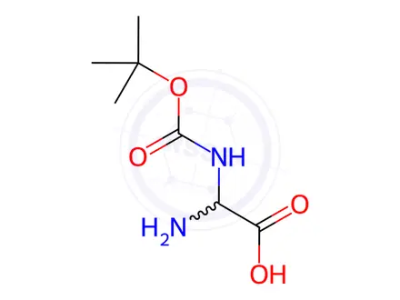 Chemical structure of Acetic acid, amino[[(1,1-dimethylethoxy)carbonyl]amino]-(9CI)