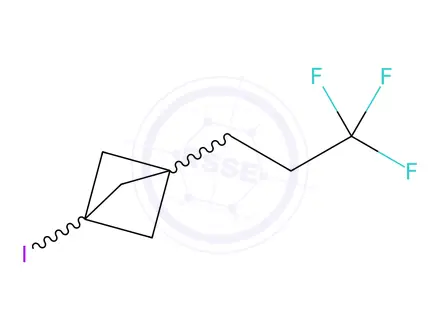Chemical structure of 1-iodo-3-(3,3,3-trifluoropropyl)bicyclo[1.1.1]penta ne