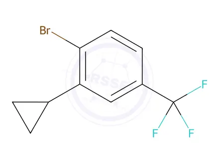 Chemical structure of 1-bromo-2-cyclopropyl-4-(trifluoromethyl)benzene