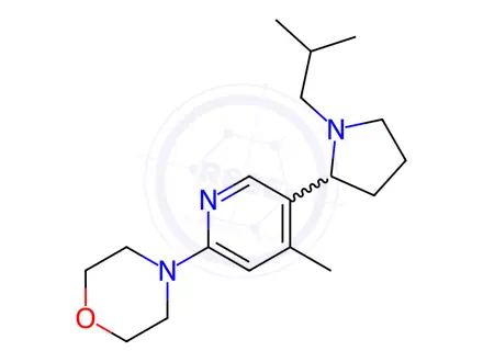 Chemical structure of 4-(5-(1-Isobutylpyrrolidin-2-yl)-4-methylpyridin-2-yl)morpholine