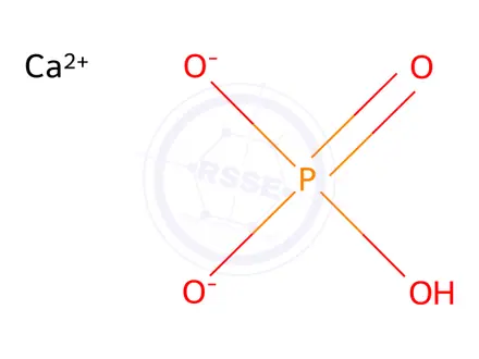 Chemical structure of Calcium hydrogen phosphate (dicalcium orthophosphate)