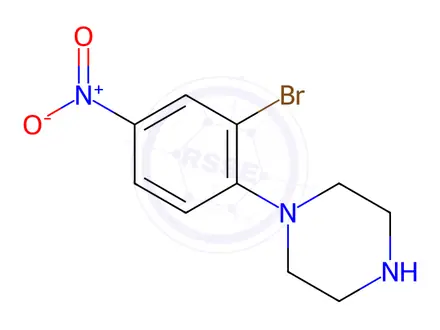 Chemical structure of Piperazine, 1-(2-bromo-4-nitrophenyl)-