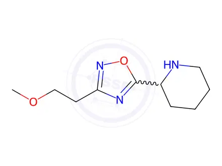 Chemical structure of 2-[3-(2-Methoxyethyl)-1,2,4-oxadiazol-5-yl]-piperidine hydrochloride