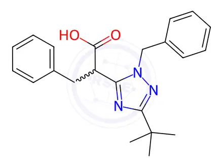 Chemical structure of 2-[1-Benzyl-3-(tert-butyl)-1H-1,2,4-triazol-5-yl]-3-phenylpropanoic acid