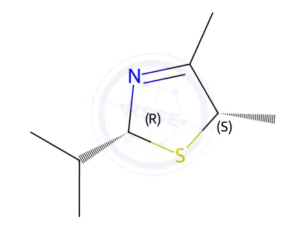 Chemical structure of Thiazole, 2,5-dihydro-4,5-dimethyl-2-(1-methylethyl)-, cis-(9CI)