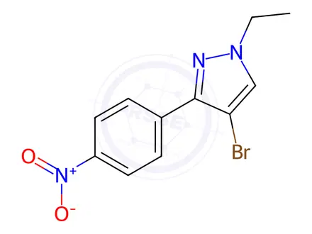 Chemical structure of 4-Bromo-1-ethyl-3-(4-nitrophenyl)-1H-pyrazole