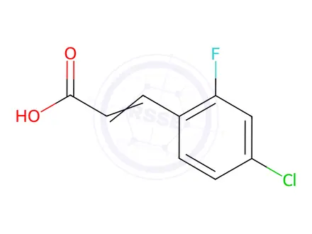 Chemical structure of 4-Chloro-2-fluorocinnamic Acid