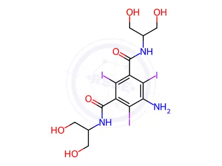 Chemical structure of Iopamidol Impurity A(5-amino-N,N’-bis[2-hydroxy-1-(hydroxymethy l)ethyl]-2,4,6-triiodobenzene-1,3-dicarboxamide)